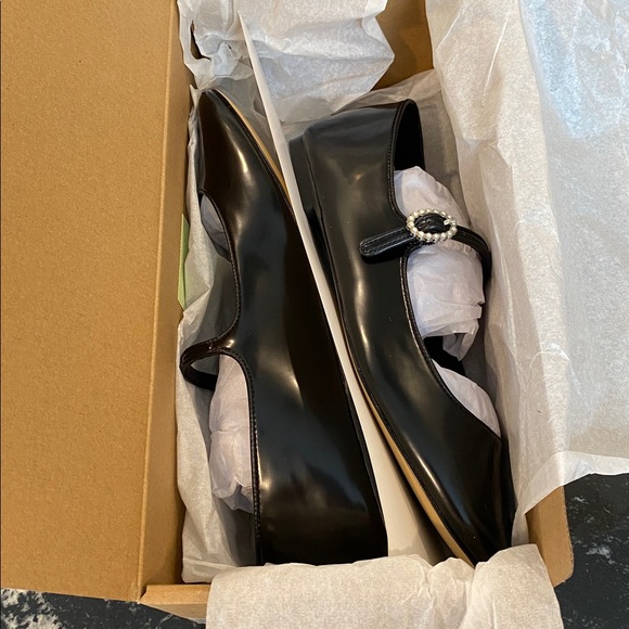 J. Crew Mary Jane Flats Shoes w Pearl Buckle Size 9 M NWT  (New In Box) - Picture 9 of 13